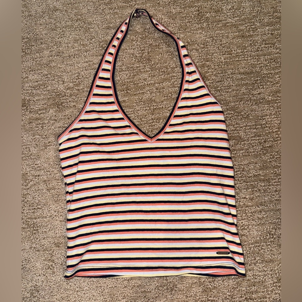 Hollister Multicolor Striped Halter Top